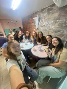 Team Charis having team time at the ice cream shop